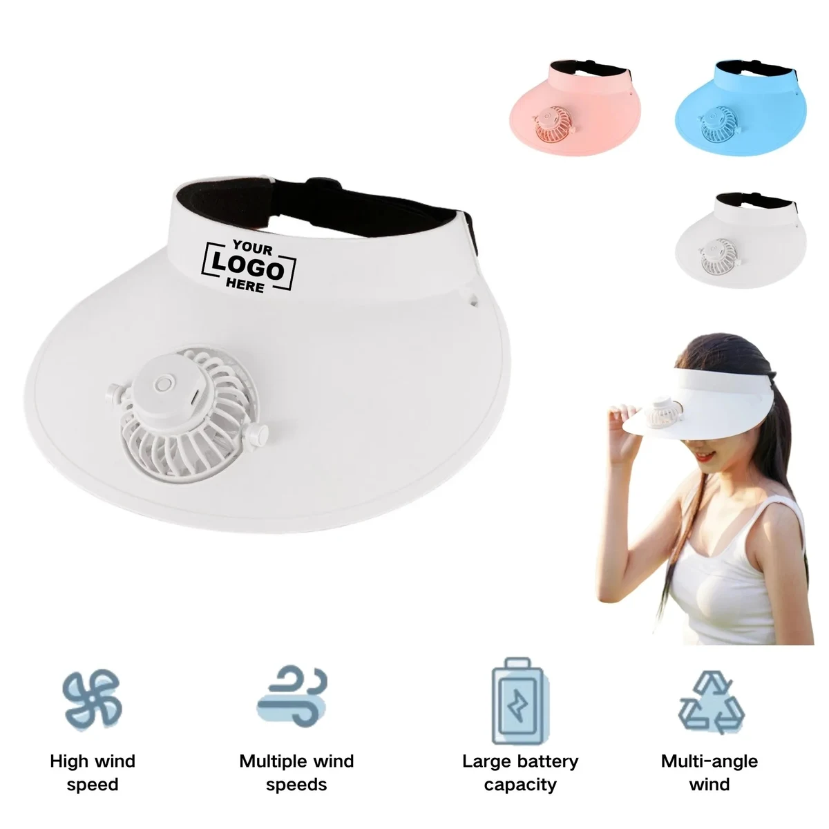 Summer Sun Protection Hat With Fan And Brim 1