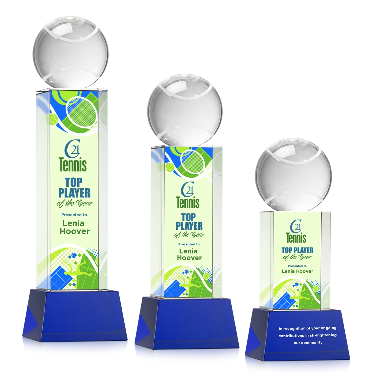 Tennis Ball VividPrint™ Award on Belcroft - Blue 1