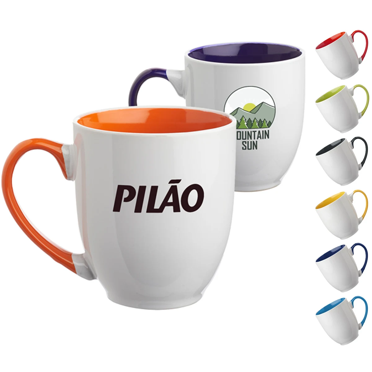 16 oz. Miami Two-Tone Bistro Custom Ceramic Mugs 1