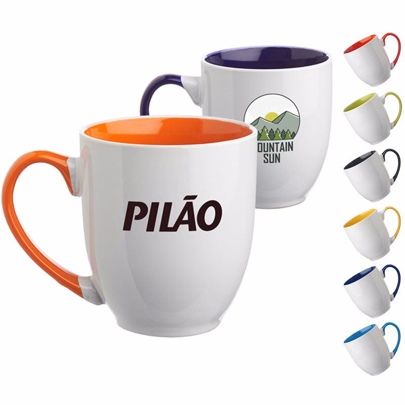 16 oz. Miami Two-Tone Bistro Custom Ceramic Mugs
