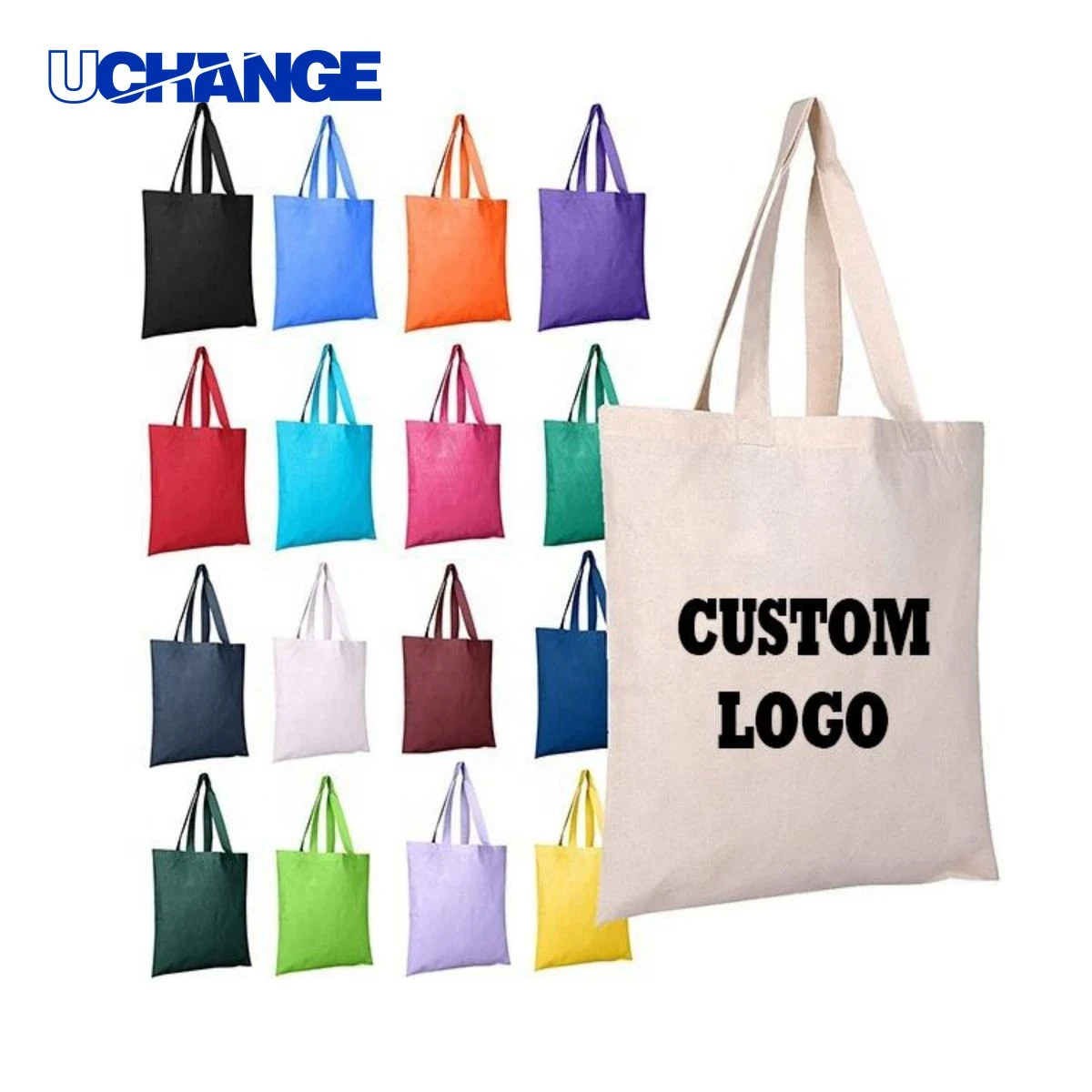 Reusable Canvas Cotton Shopping Bag Organizer, custom tote bag with logo imprint 1