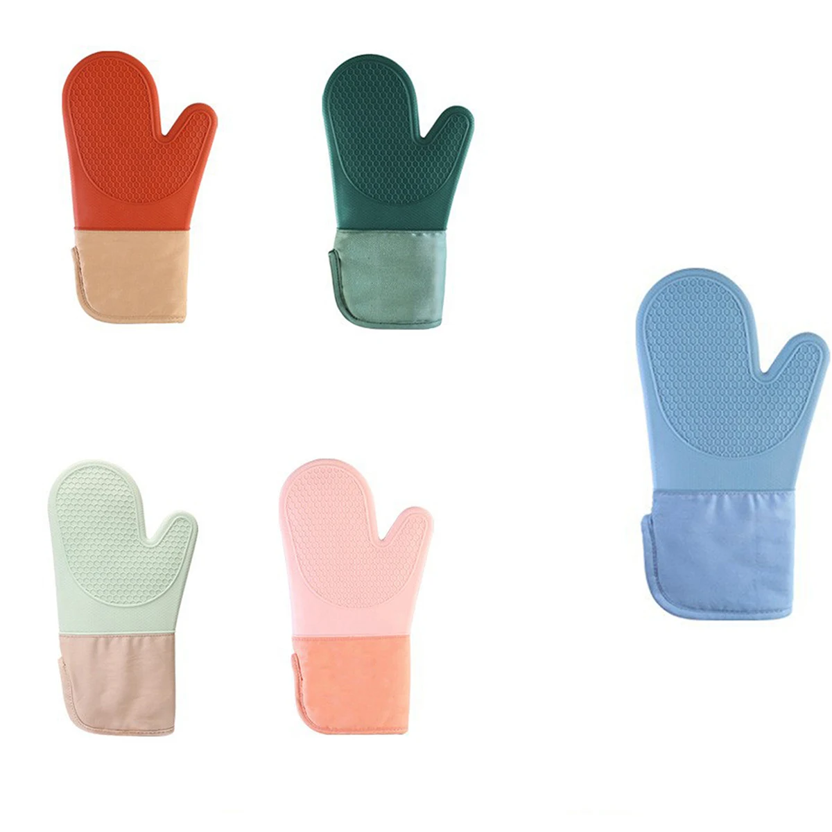 MOQ20 Silicone Thickened Lengthened Oven Mitt 1