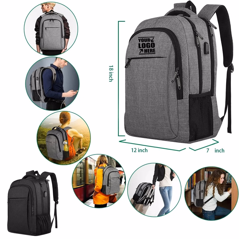 USB Travel Business Anti Theft Slim Durable Laptop Backpack