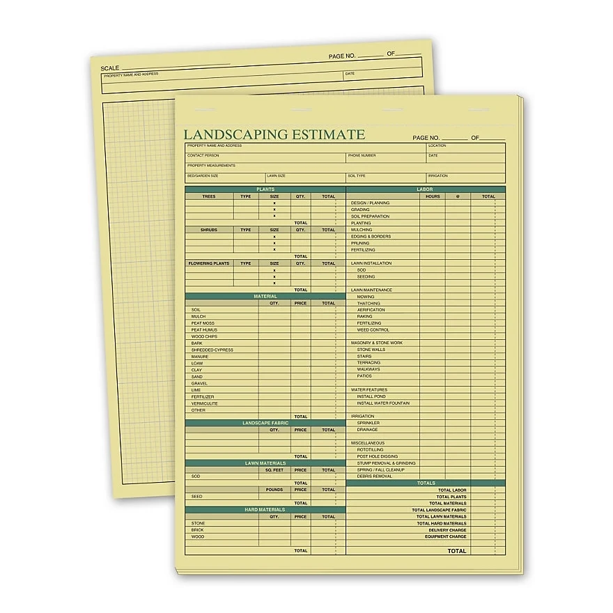 Landscaping Estimate Forms 1