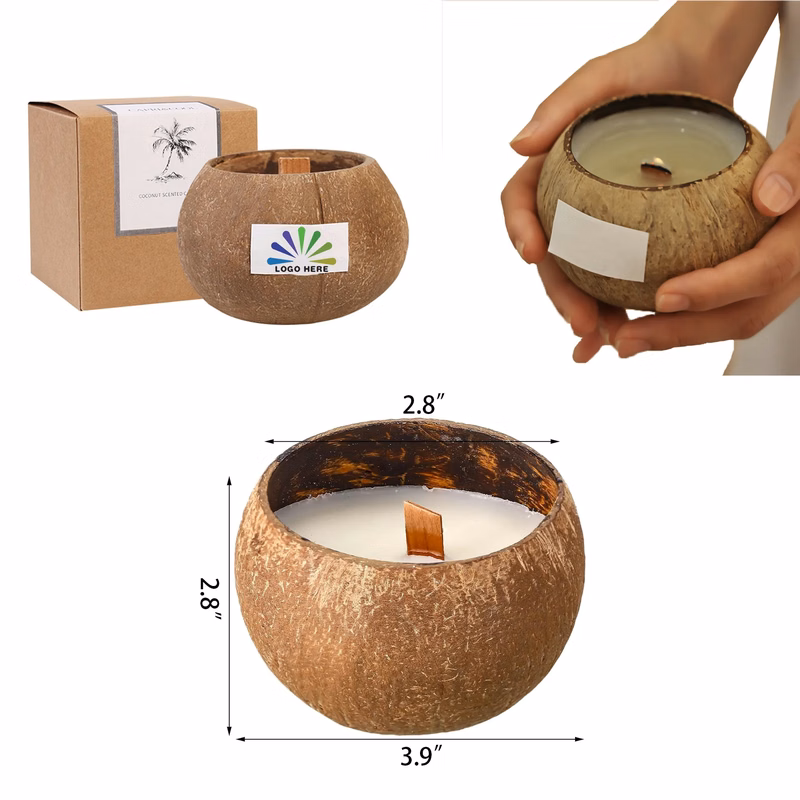 Coconut Shell Scented Candle Gift Set