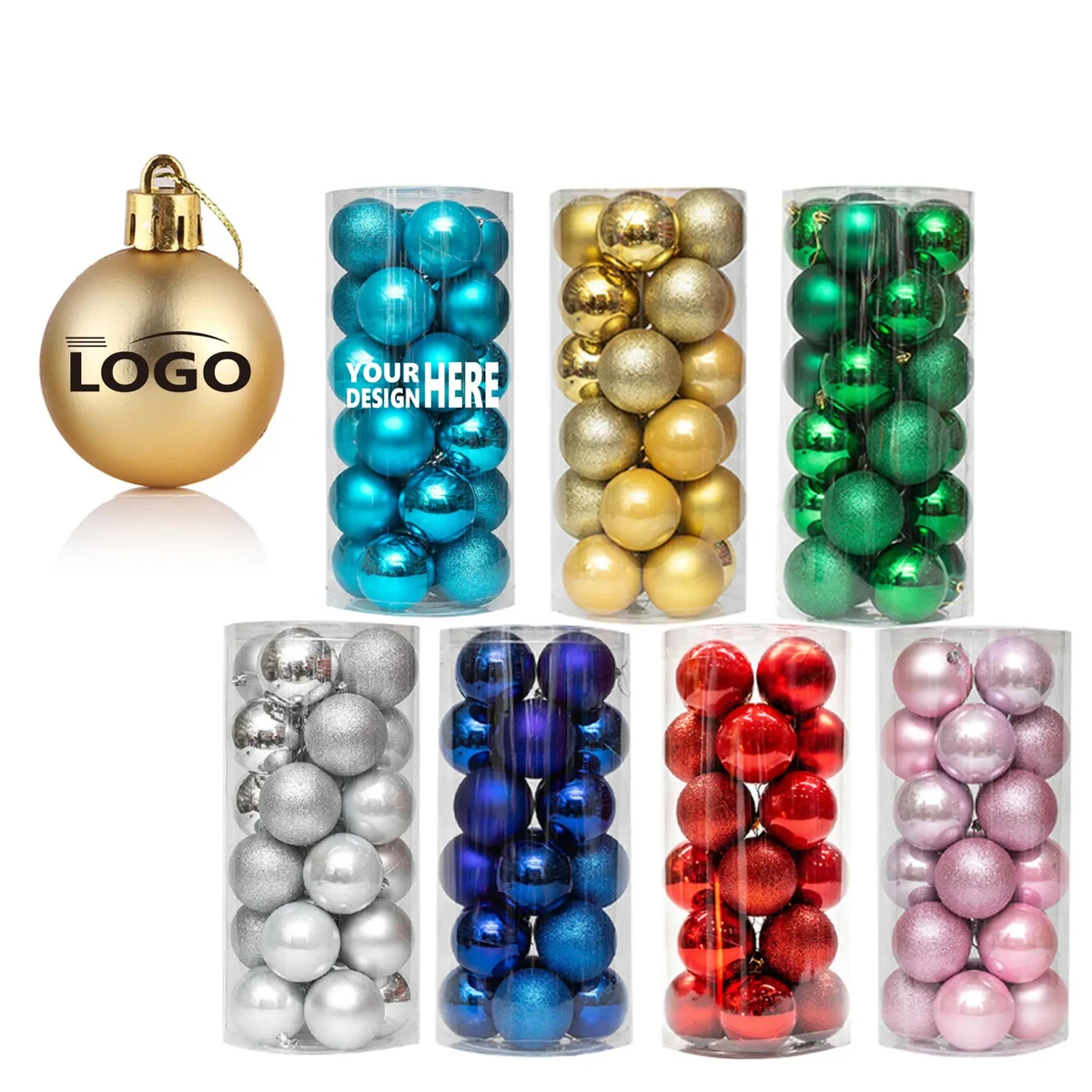 24PCS 1.57" Christmas Ball Ornaments for Decorations 1