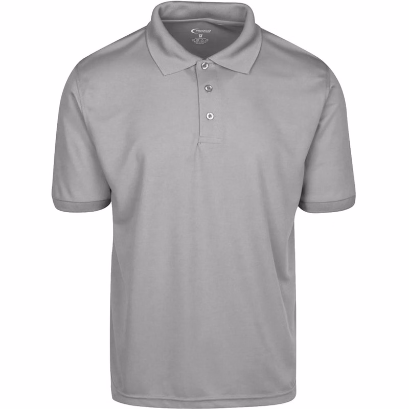 Men's Polo Shirts - Gray Medium Moisture Wicking