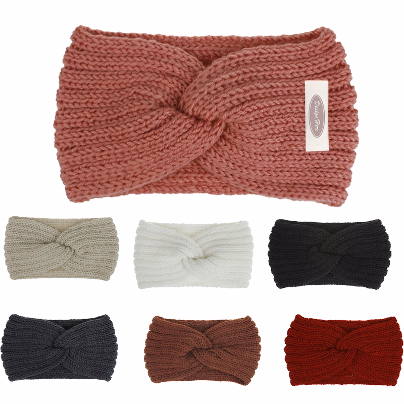Cozy Chunky Knit Headbands with Braided Design for Winter