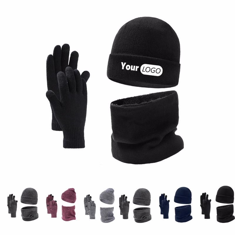 Winter Beanie Gloves Set