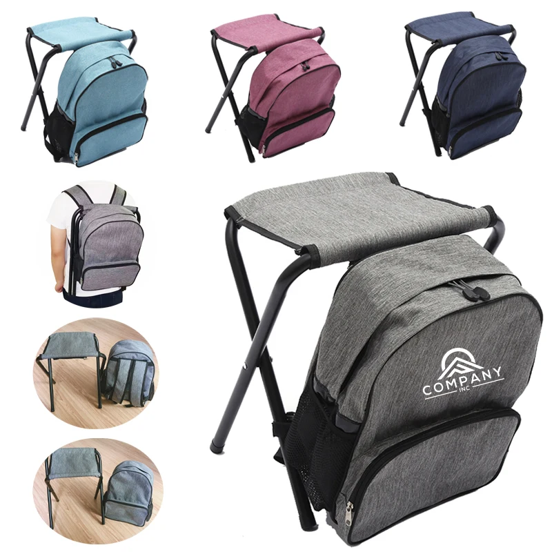 Portable Fishing Stool Backpack Cooler and Stool Collapsible Folding Camping Chair 1
