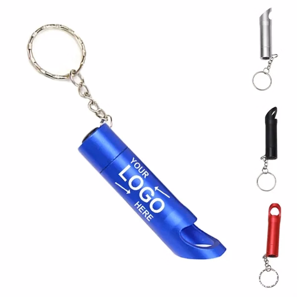 Custom Aluminum LED Flashlight Bottle Opener Keychain — Multi-Tool Outdoor Essential