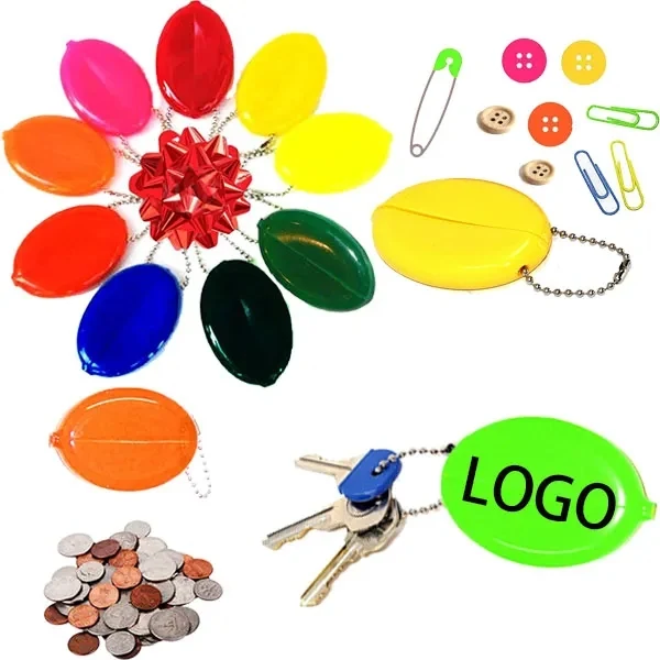 Oval Squeeze Coin Purses With Keychain 1