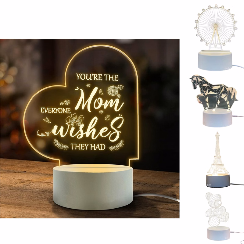 Custom 3D LED Night Light And Lamp With Base