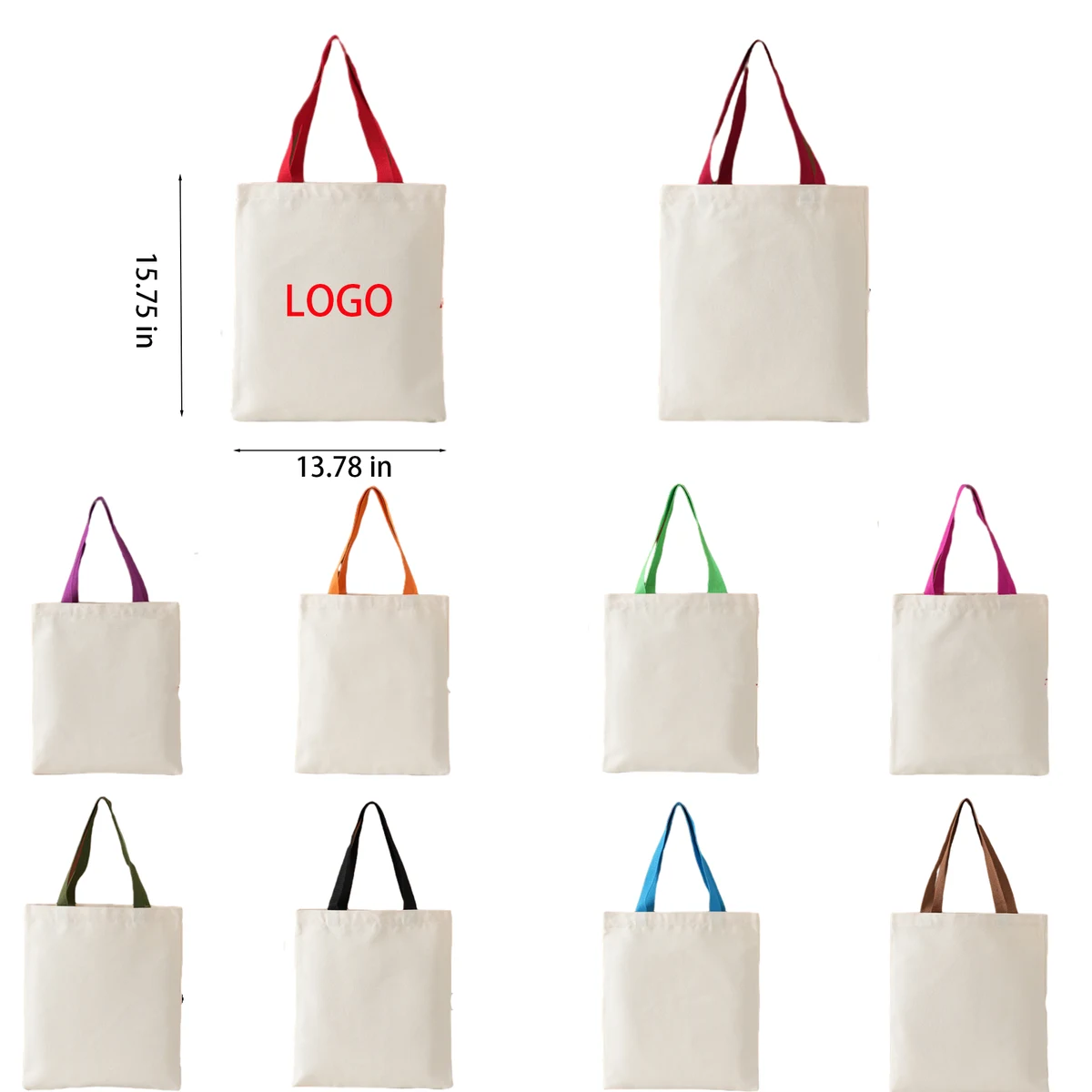 Portable Canvas Handheld Tote Carry Bag, custom tote bag with logo imprint 1