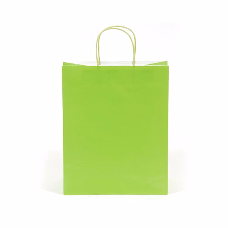 Narrow Medium Gift Bags - Lime Green 5.25" x 8.375" x 3.25"