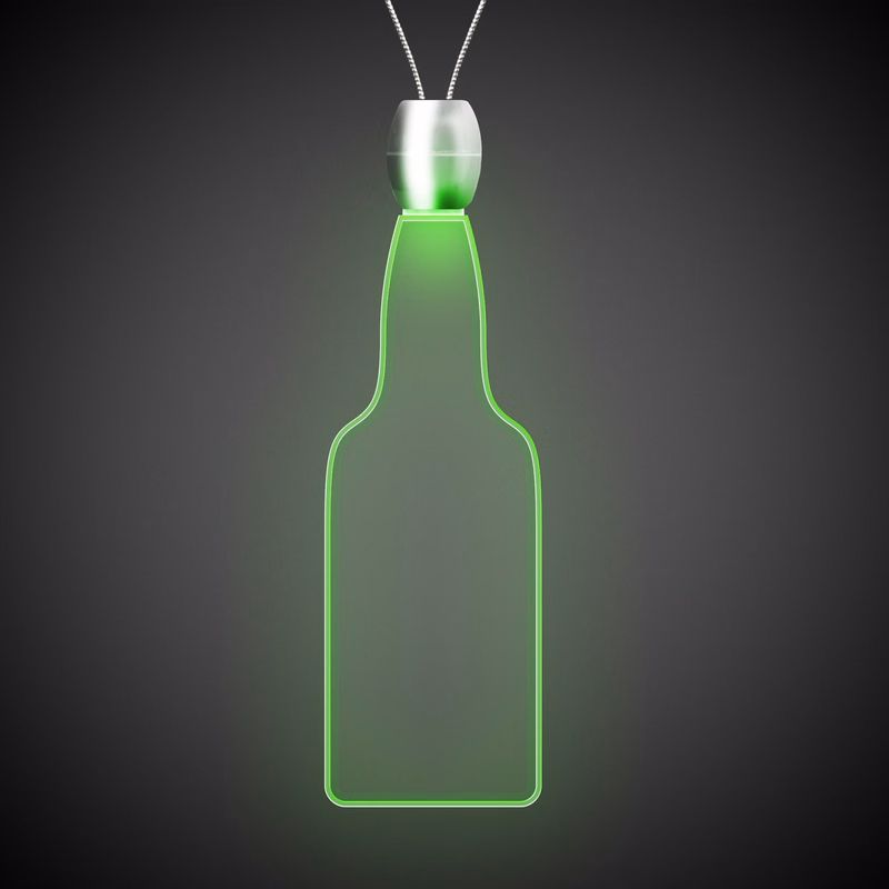 Bottle Green Light-Up Acrylic Pendant Necklace