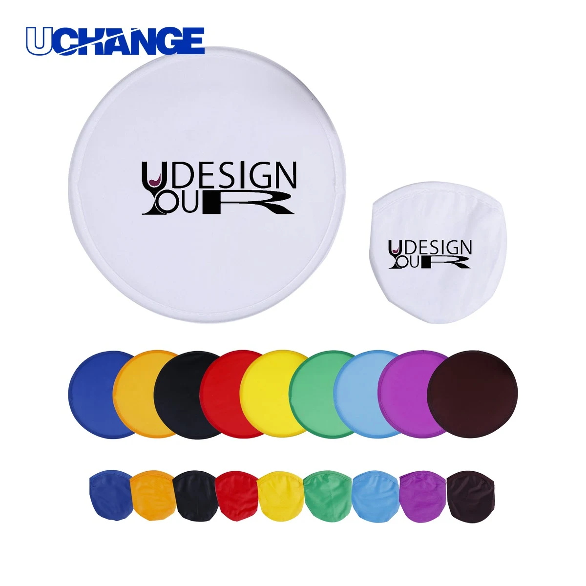 Collapsible Polyester Flying Disc with Pouch 1