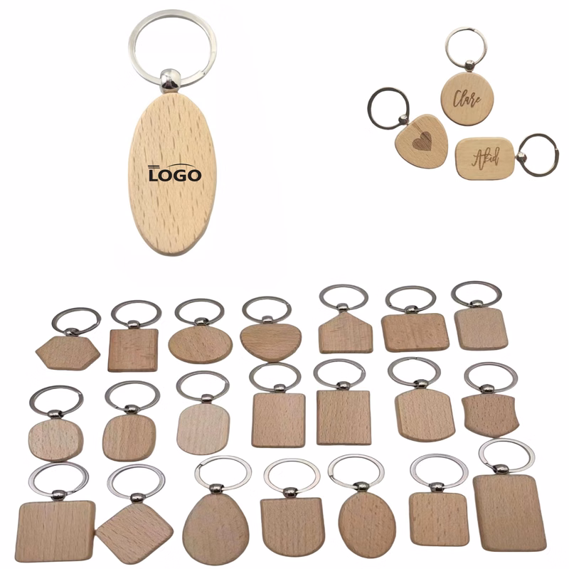 Exquisitely Engraved Wooden Keychain