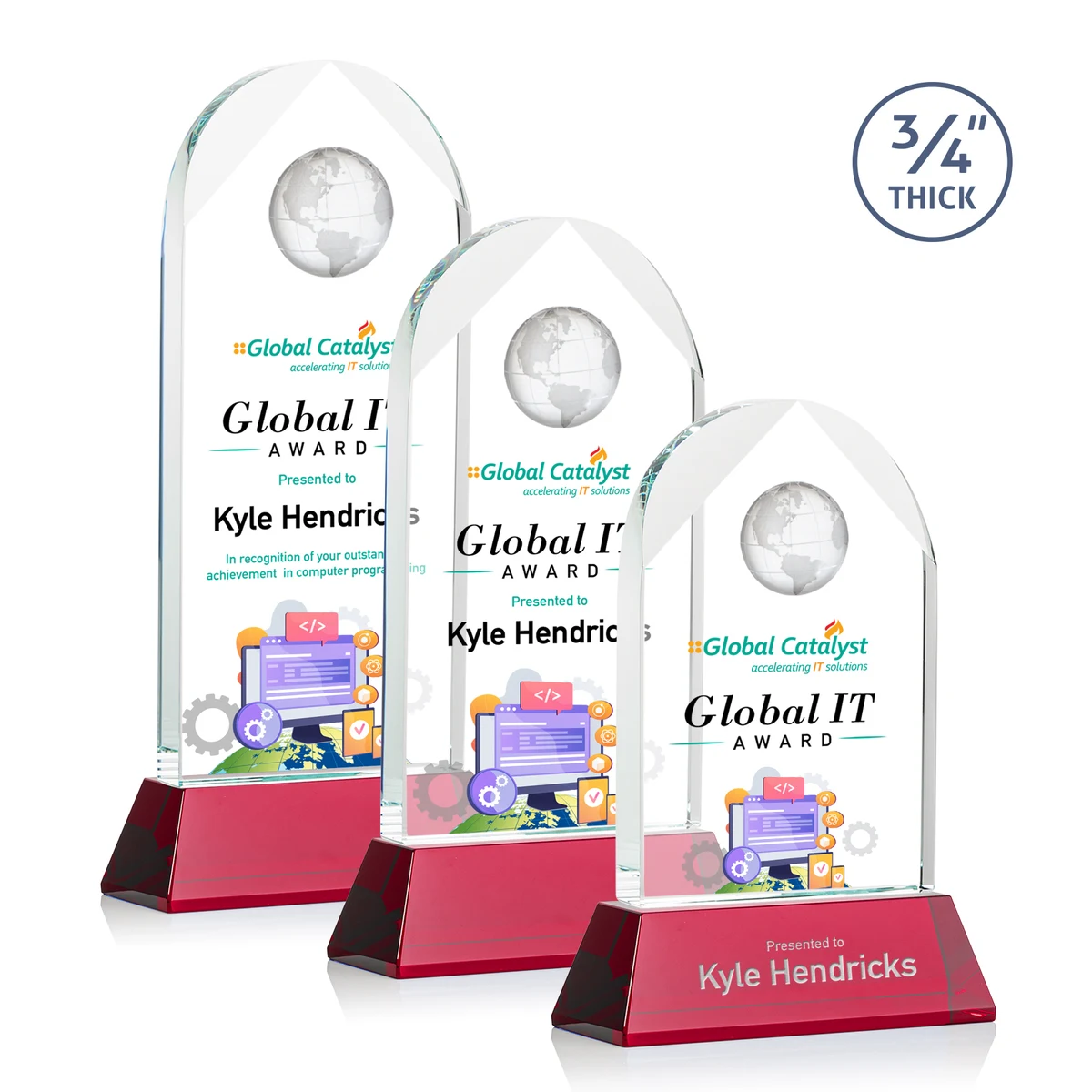 Blake Globe VividPrint™ Award on Newhaven - Red 1