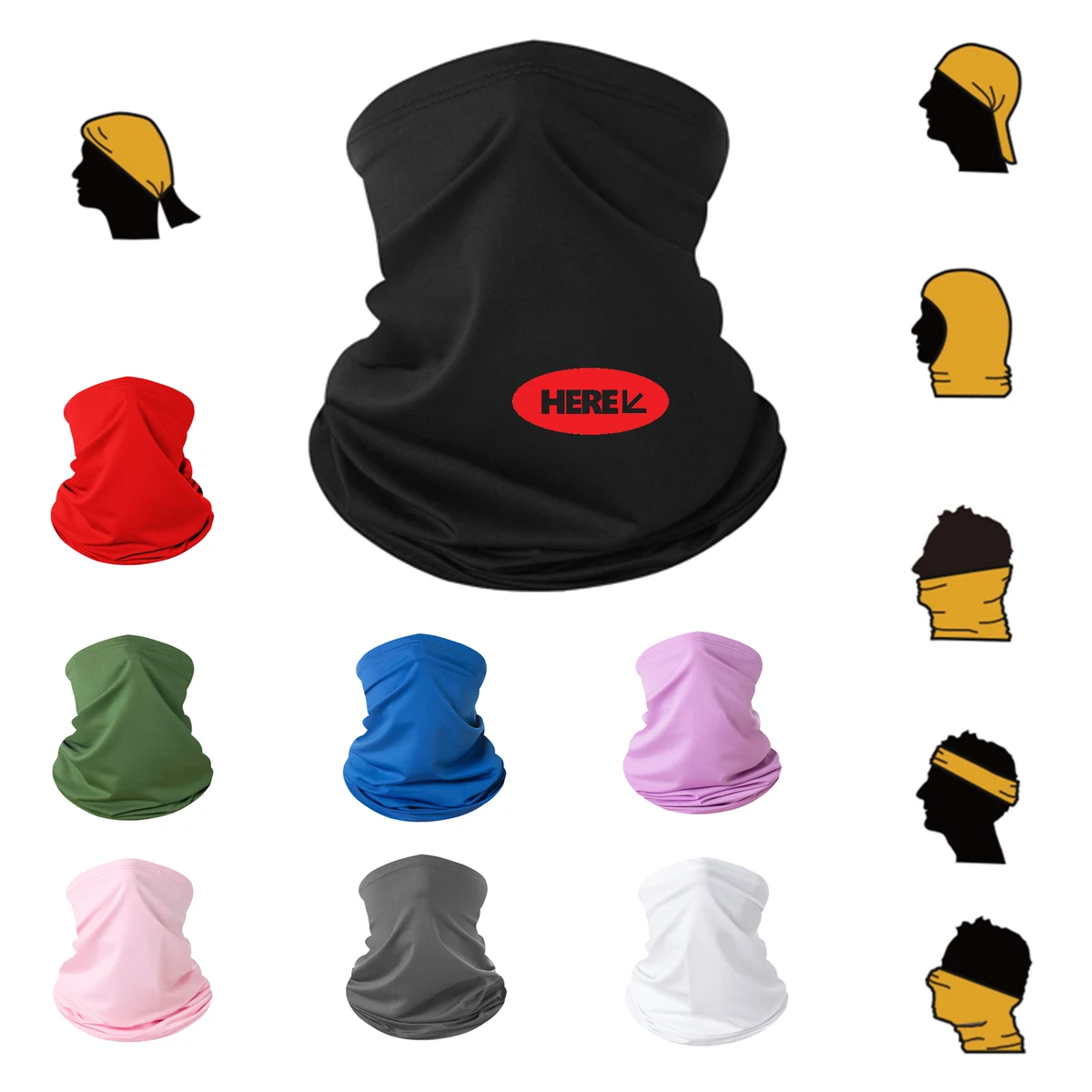 MOQ 100 Summer Solid Color Sun Protection Neck Gaiter 1