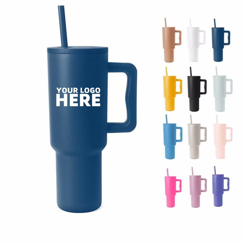 40 OZ Car Tumbler With Handle And Straw