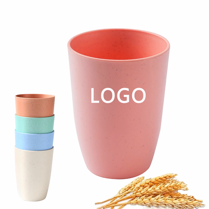 12oz Reusable Wheat Straw Cup High Temperature Resistant