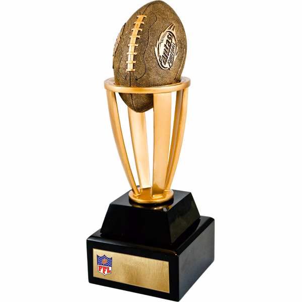 Gold Tone Fantasy Football Tower With Black Base