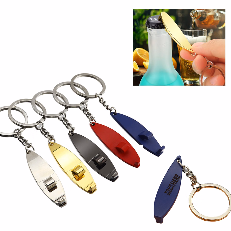 MOQ50 Surfboard Bottle Opener Keychain Business Gifts