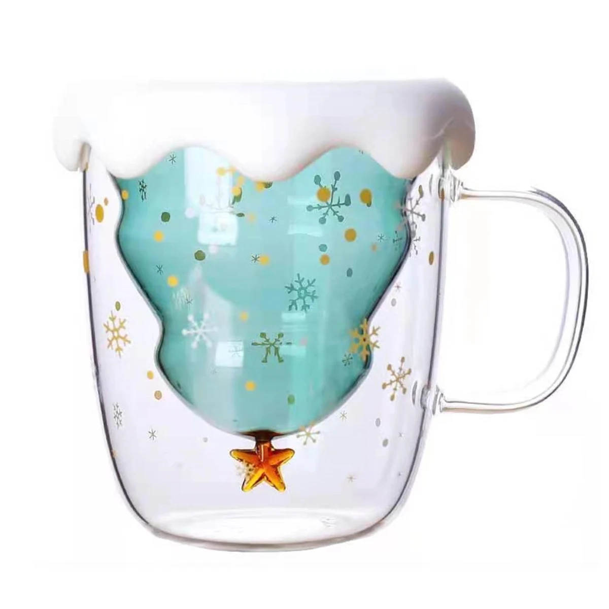 Christmas Coffee Cute Glass Mug 1