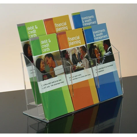 2-tiered 6 pocket Countertop Brochure Holder 1