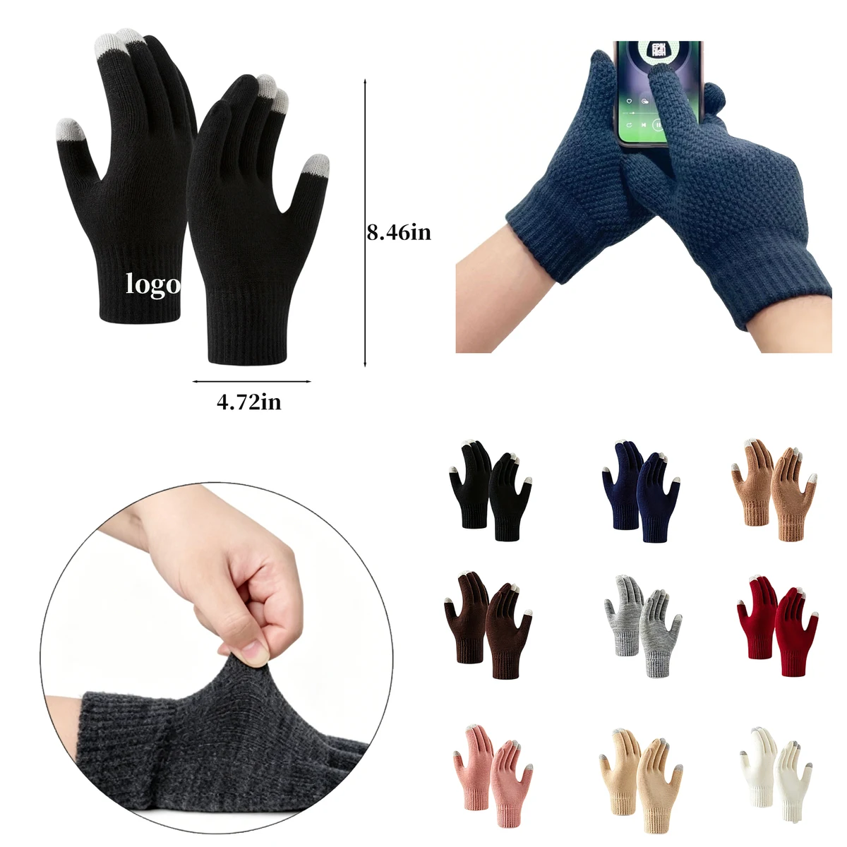 Fleece Lined Thickened Touch Screen Warm Cold-Proof Gloves 1