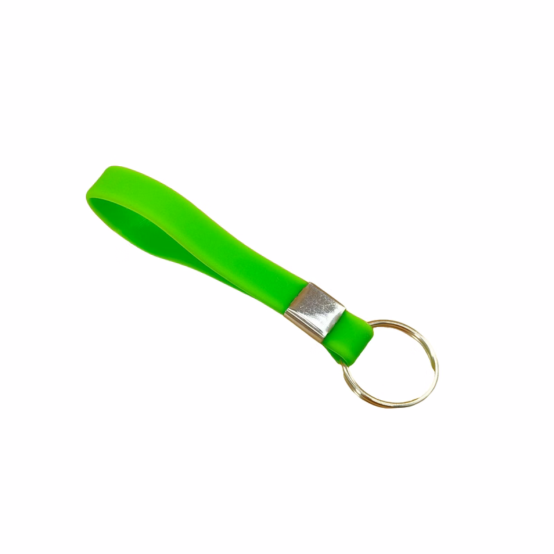 Silicone Wristband Keyring Loop Design Metal Crimp