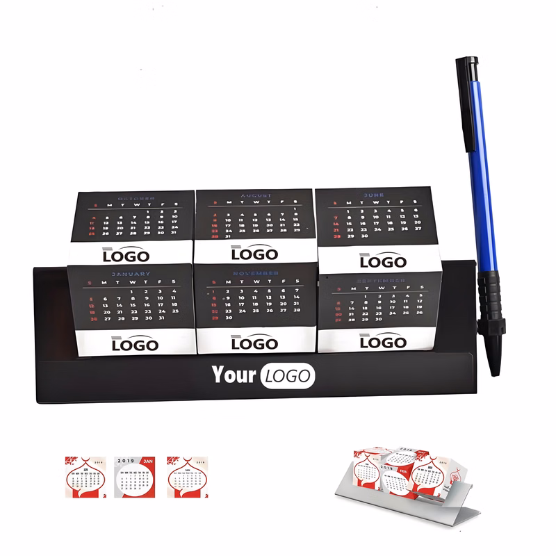 Desktop Cube Calendar with Pen Holder