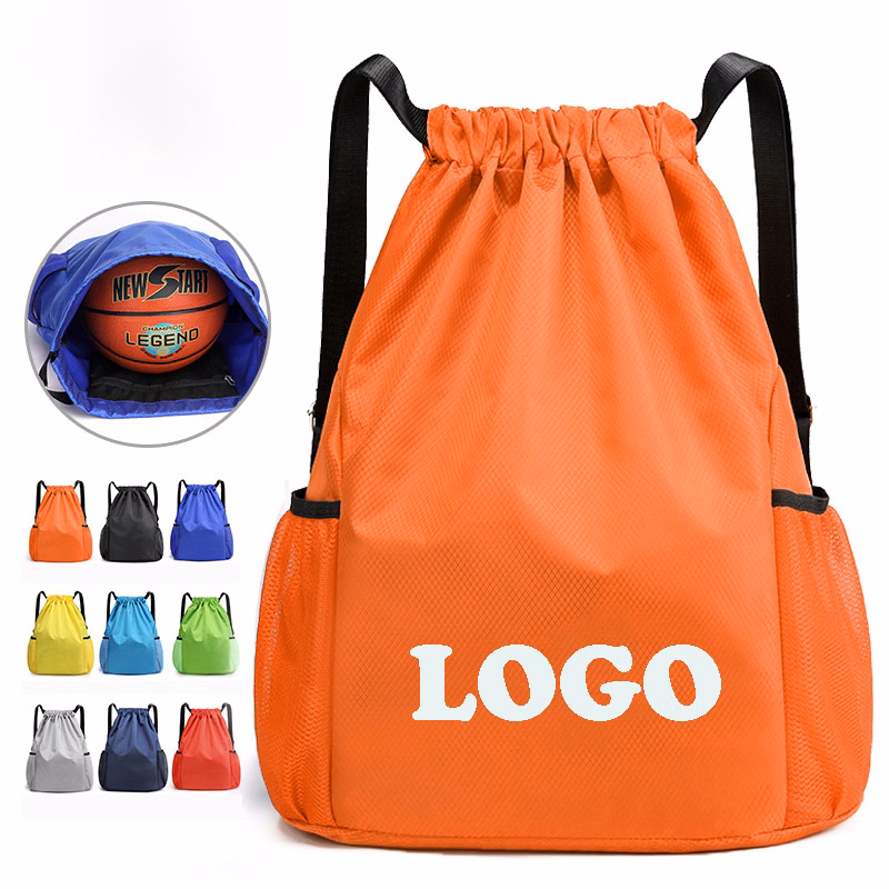 Oxford Sports Fitness Drawstring Backpack w/ Side Pockets