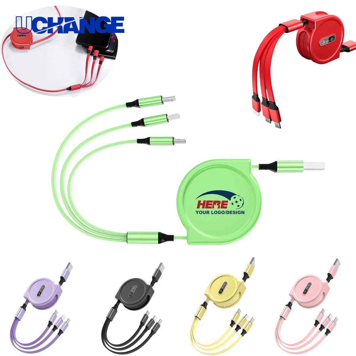 3-in-1 Retractable USB Charging Cable Set 1