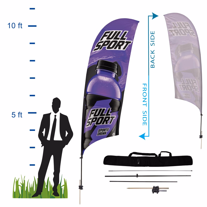 10.5 ft. Concave Advertising Flag Kit 3 (Single Sided)