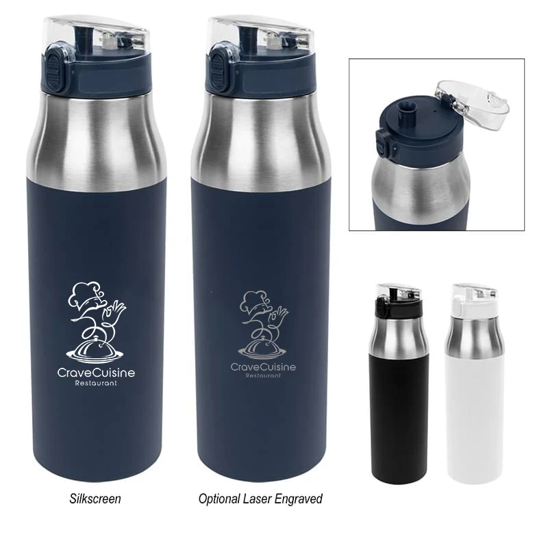 26 Oz. Full Laser Stainless Steel Bottle, custom water bottle with logo imprint 1