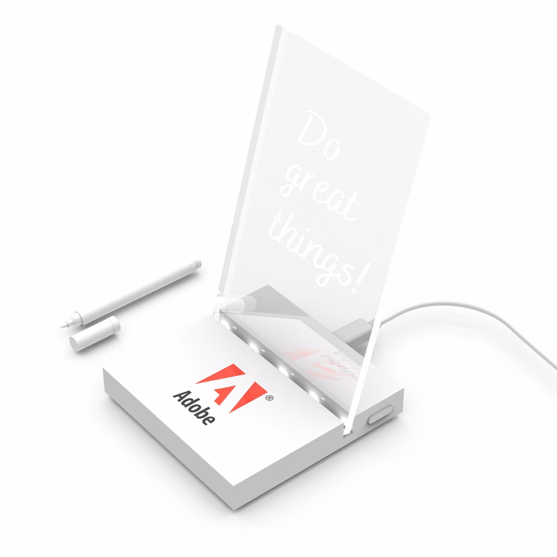 ClearPad Glow : Transparent memo pad with glow-up base