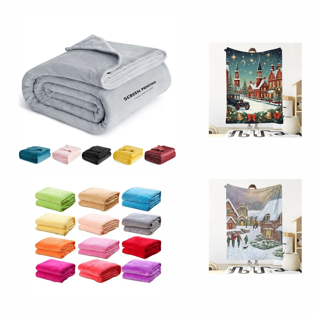 Full Color Printed Super Soft Flannel Blanket MOQ 10pcs 1