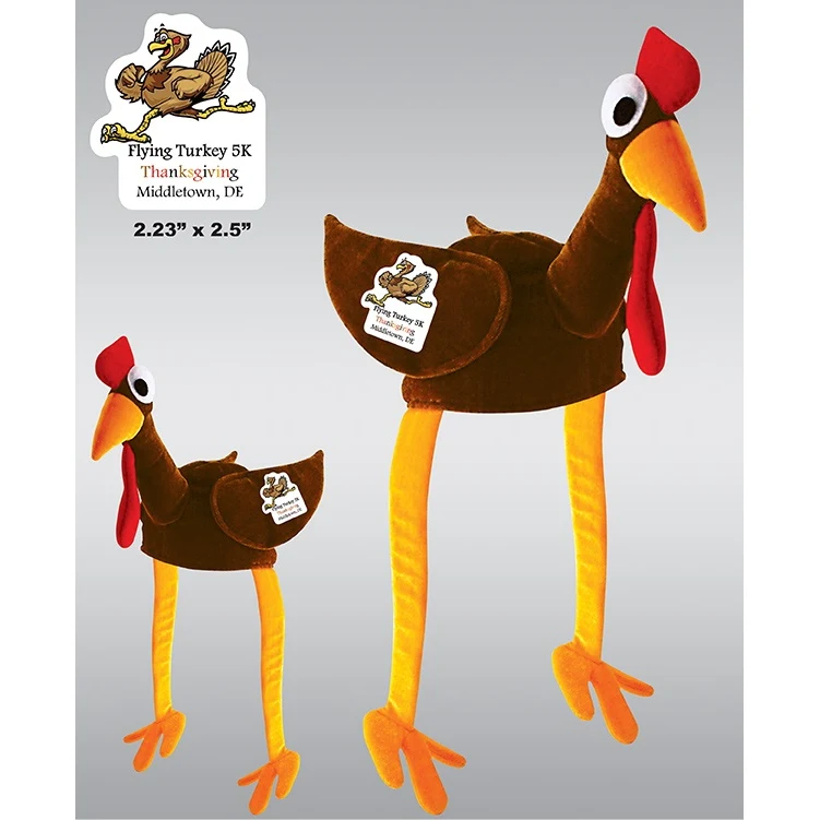 Plush Gobbler Hat w/ Custom Shaped Heat Transfer 1