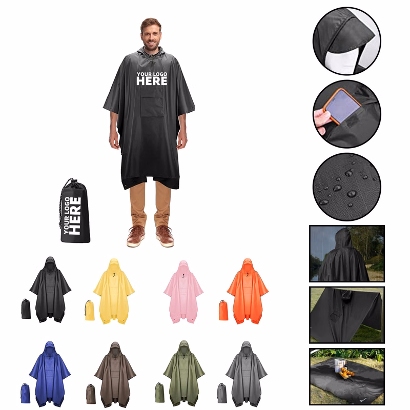 3-in-1 Hooded Unisex Raincoat Poncho