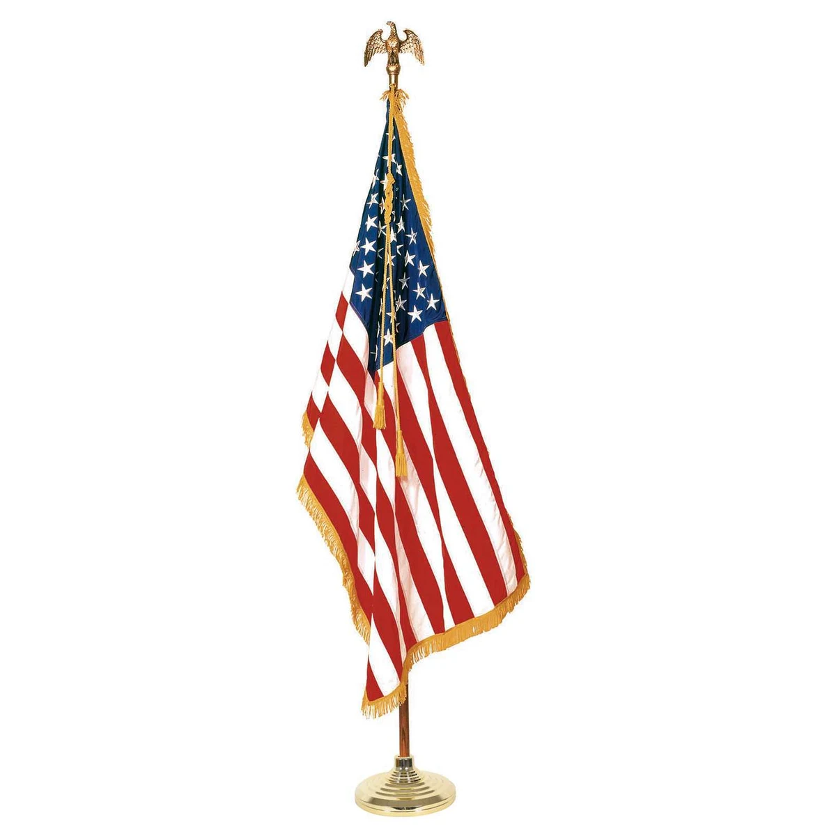 8' Deluxe Oak Flagpole Set with 3' x 5' Flag 1