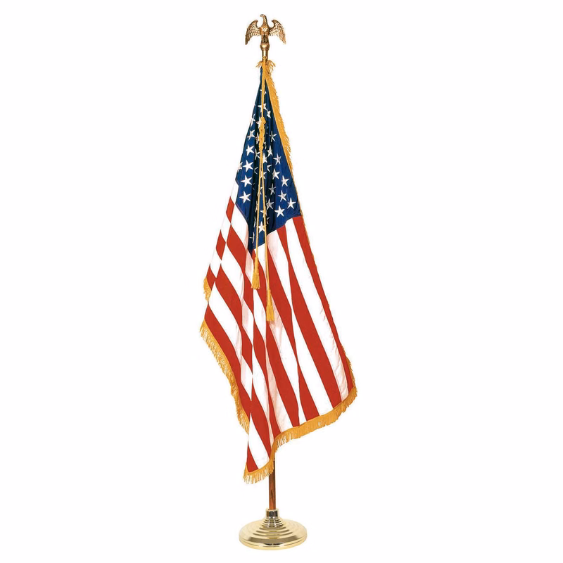 8' Deluxe Oak Flagpole Set with 3' x 5' Flag
