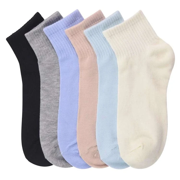 Womens' Spandex Quarter Rib Socks Assorted Colors 1