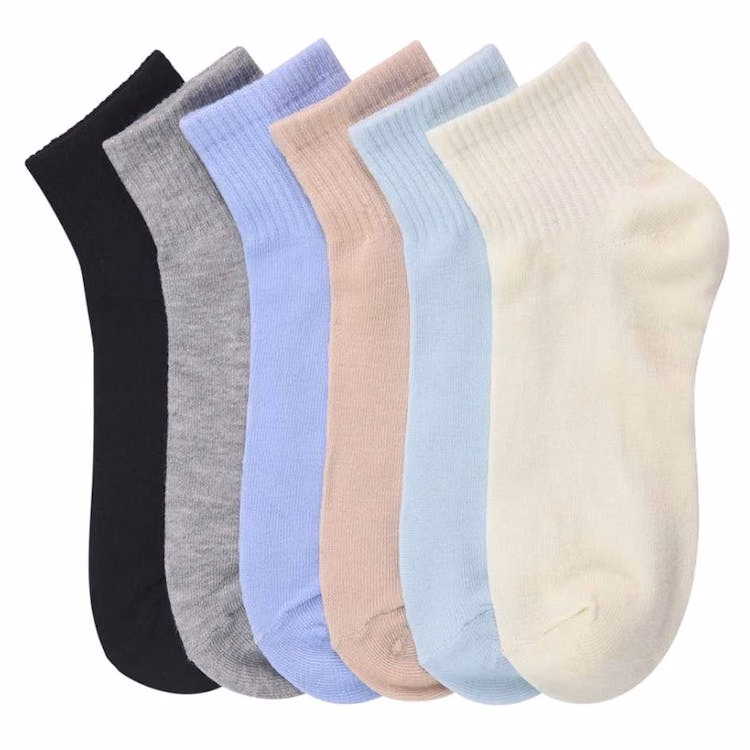 Womens' Spandex Quarter Rib Socks Assorted Colors