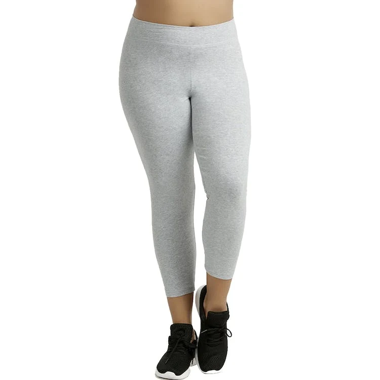 Women's Plus Size Capri Leggings - XL-3XL Heather Gray 1