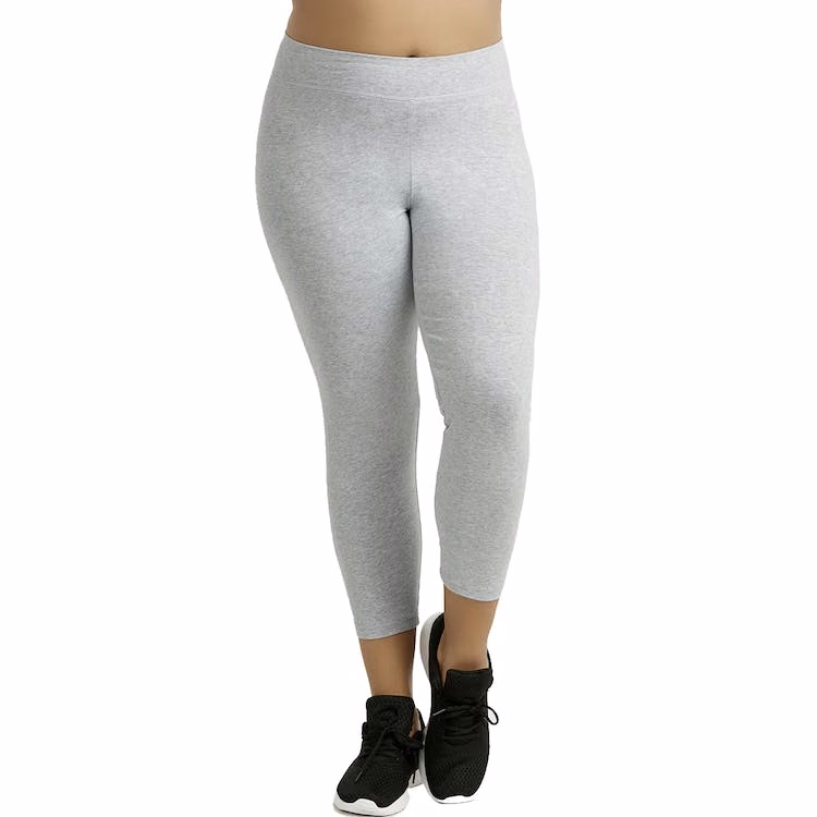 Women's Plus Size Capri Leggings - XL-3XL Heather Gray