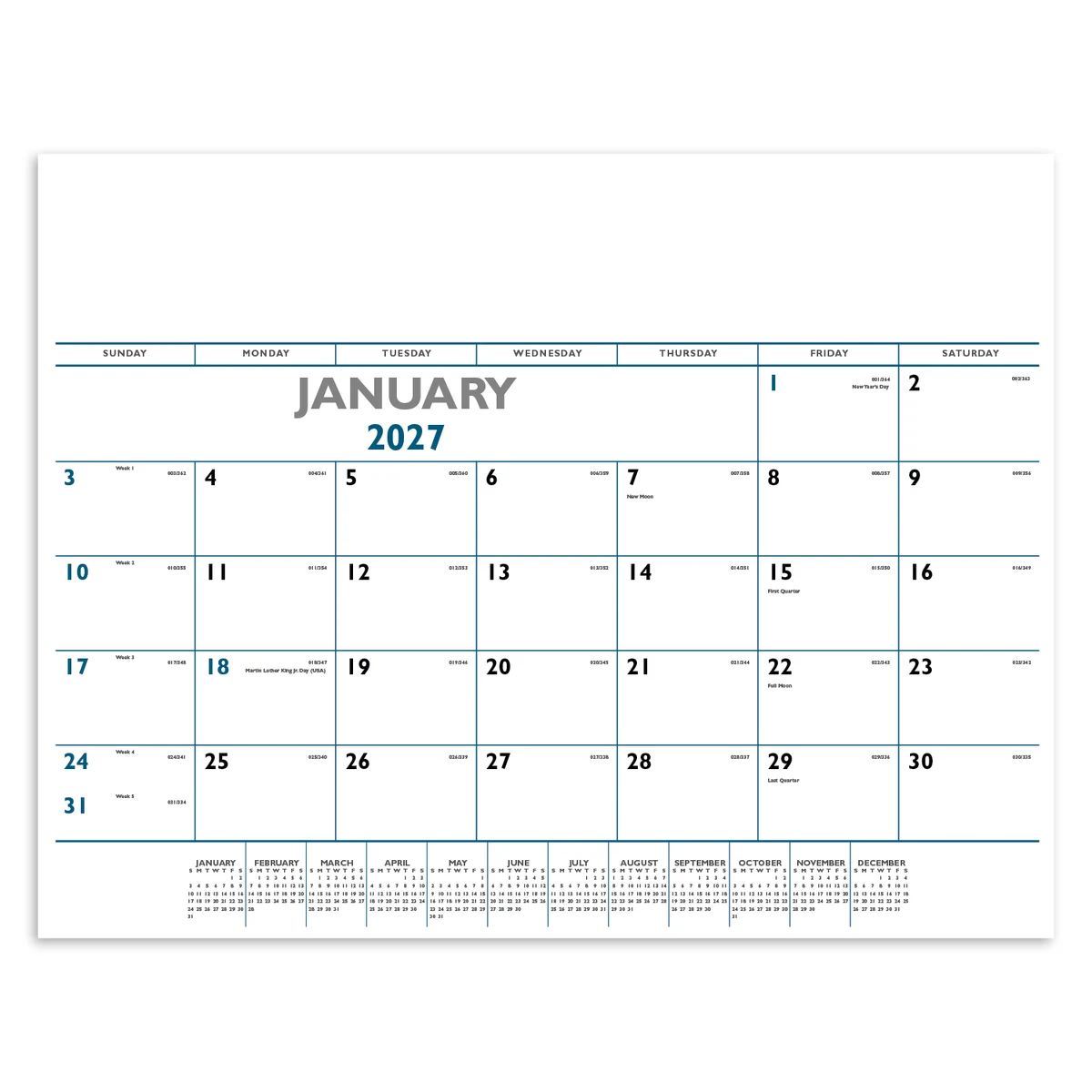 Triumph® Calendars Blue & Black Desk Pad 1