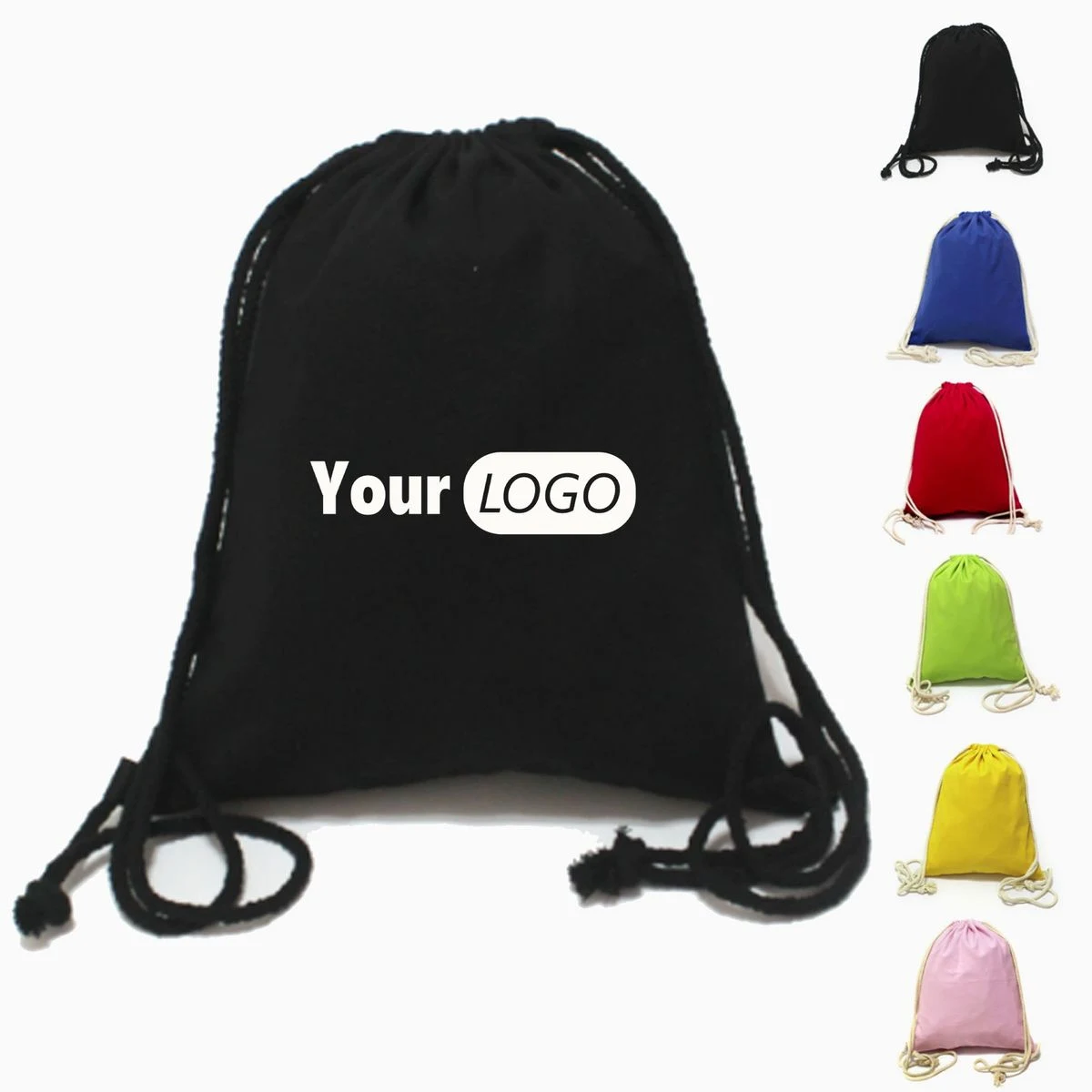 Cotton Cloth Advertising Backpack With Drawstring 1