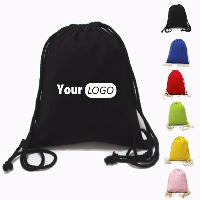 Cotton Cloth Advertising Backpack With Drawstring
